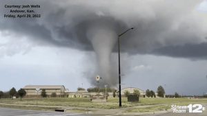 Picture of landed tornado in Andover, Kansas. Andover is adjacent to Wichita, Kansas.