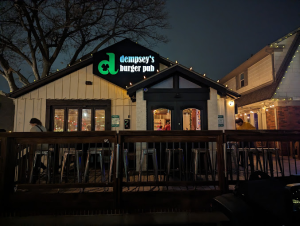 Exterior photo of Dempsey's Burger Pub. a restaurant in Wichita Kansas