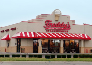 Exterior view of Freddy's. A restaurant in Wichita Kansas