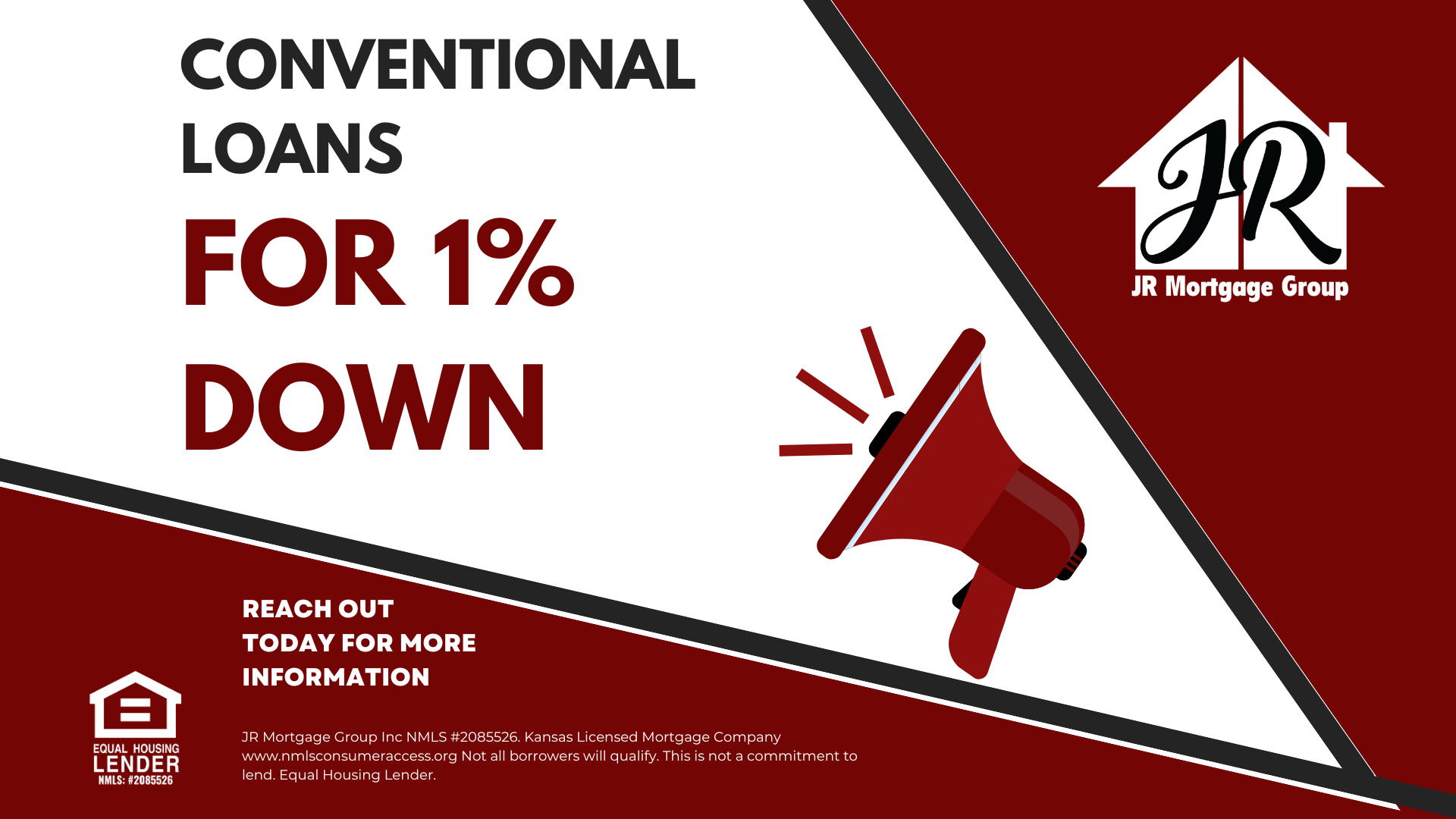 Get a Conventional Loan for 1% Down Through JR Mor...